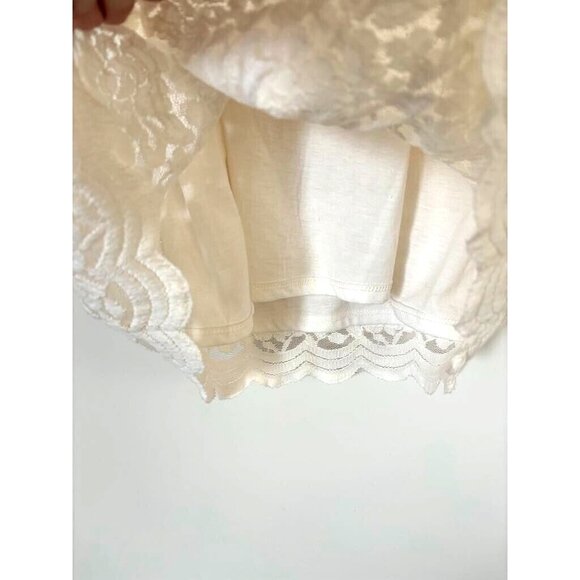 NWOT ZARA Lace Floral Ivory Mini Dress Women's Size Large Spaghetti Strap Lined - Picture 3 of 6